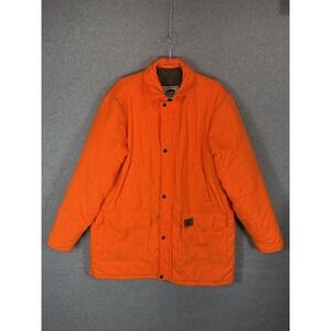 Duxbak Jacket Mens Large‎ Blaze Orange Made in USA Hunting Parka Quilted Lined